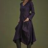 V Neck Boho Long Sleeve Asymmetric Dress With